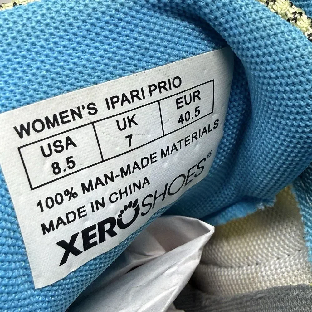 Xero Ipari Prio Barefoot Shoes Womens 8.5 Blue Citron Minimalist Sneakers